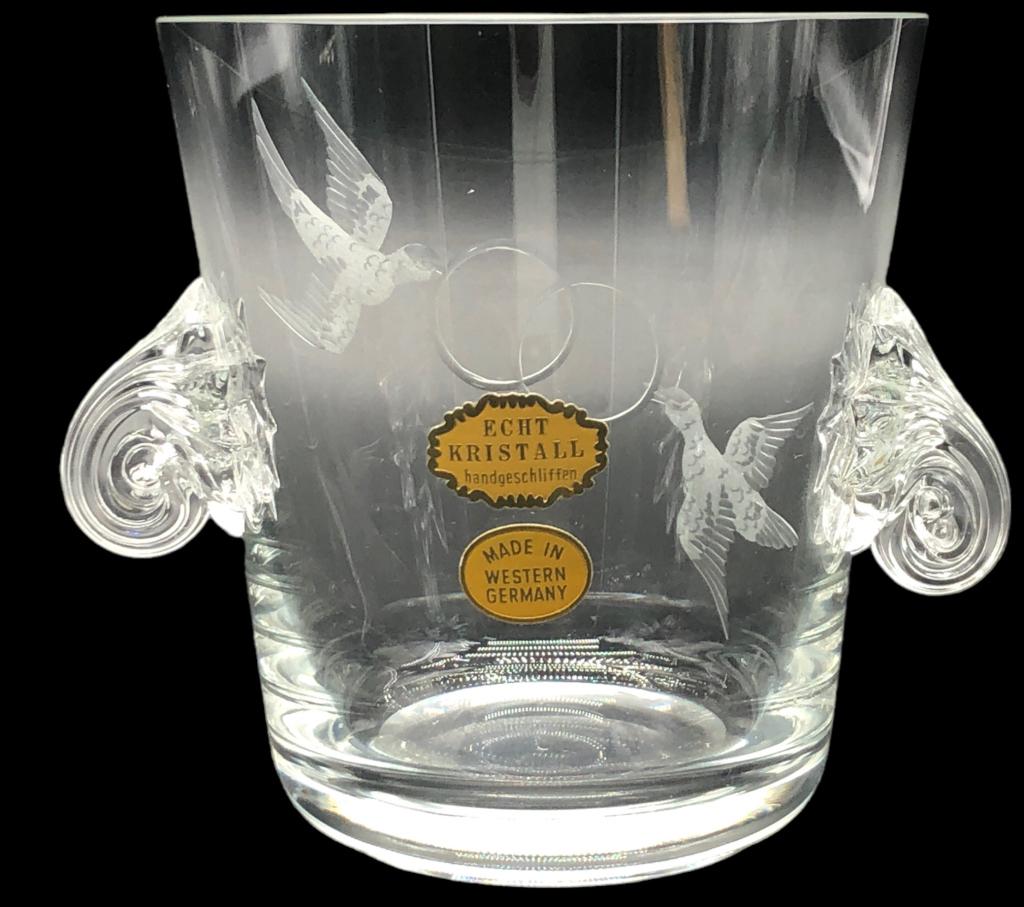 BIRDS WITH RINGS ECHT KRISTALL DECORATIVE CUP - 4" (1 of 5)