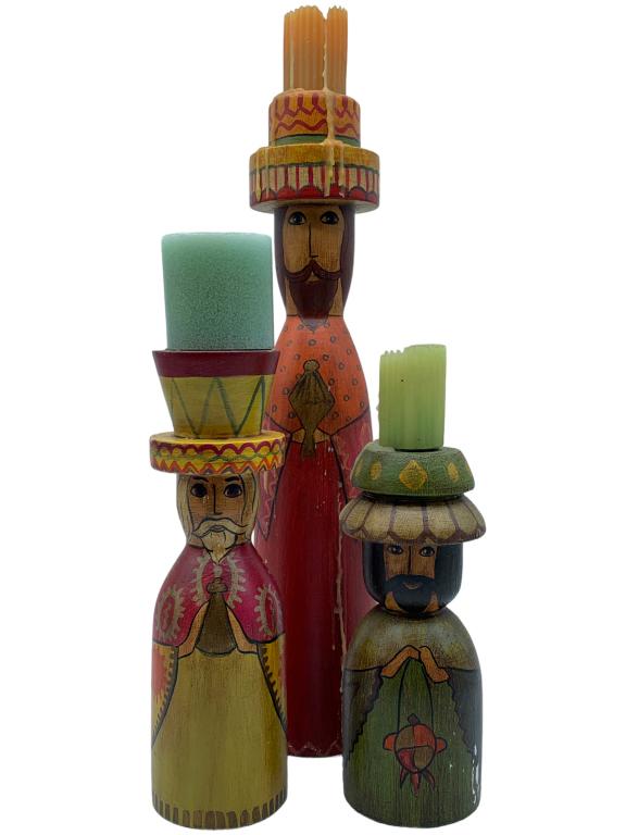 HANDCRAFTED RELIGIOUS WOODEN CANDLE HOLDER (3) (1 of 4)
