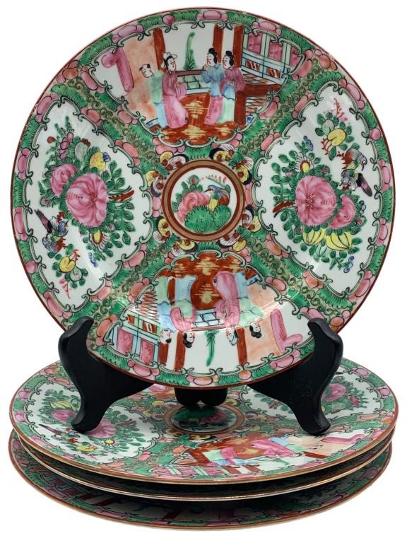 QING DYNASTY FAMILLE ROSE PLATE SET (4) (1 of 3)