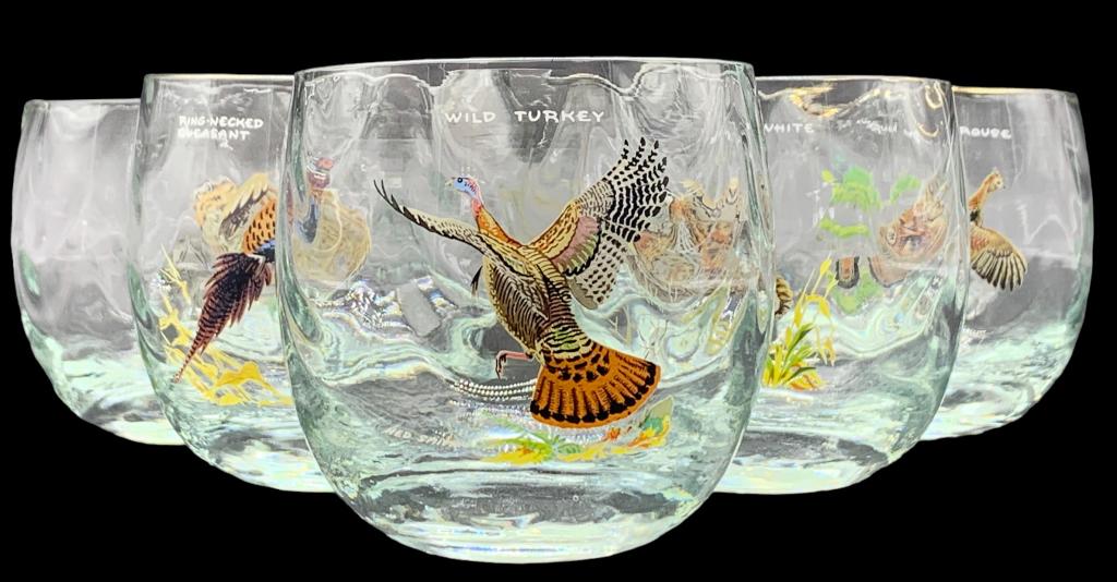 NED SMITH WATERFOWL GAMEBIRD ROLY POLY BARWARE SET (1 of 5)
