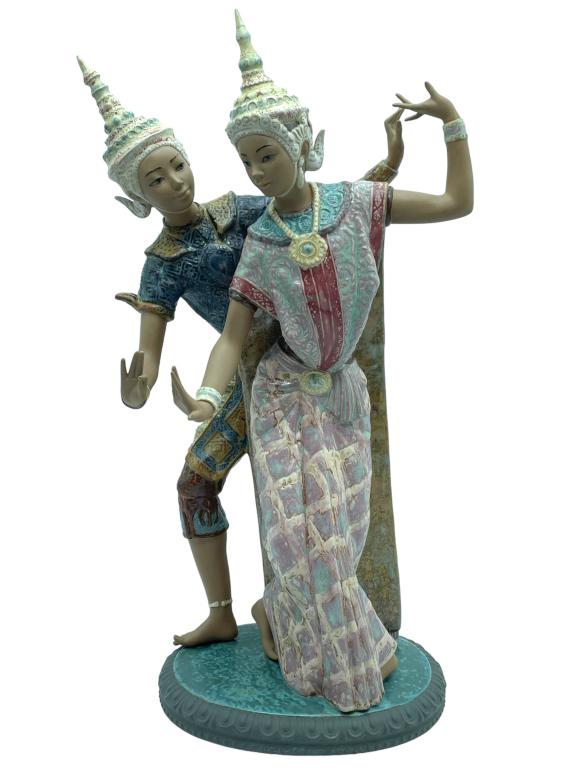 VINTAGE LARGE LLADRO THAI DANCERS FIGURINE 21" (1 of 6)