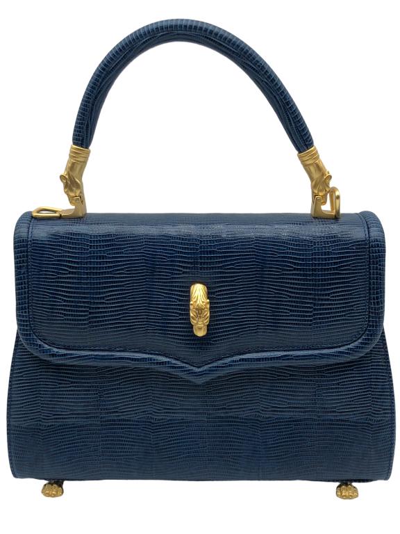 NEW LALO BLUE BIDENTE ITALIAN LEATHER WOMENS HANDB (1 of 6)