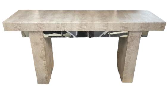 KARL SPRINGER STYLE LEATHER CONSOLE TABLE (1 of 5)