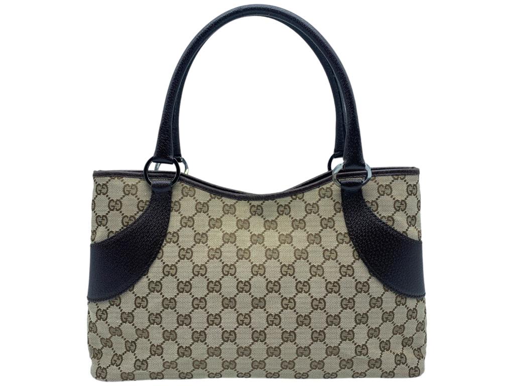 GUCCI JACQUARD BROWN MONOGRAMMED TOTE BAG (1 of 4)