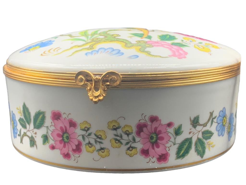 RARE LIMOGES FRANCE FLORAL TRINKET BOX 5" (1 of 9)