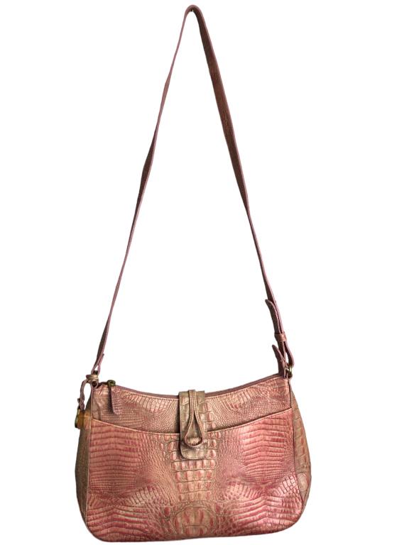 VTG BRAHMIN PINK LEATHER CROSSBODY WOMENS BAG (1 of 6)