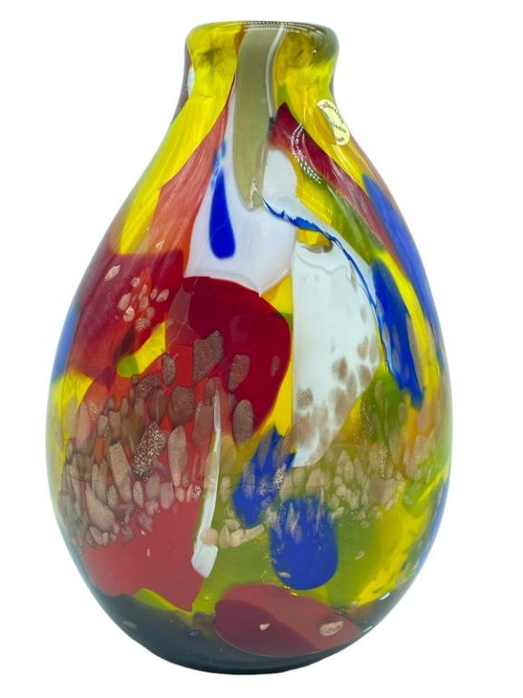 MID MOD LOZNIANU MURANO STYLE ART GLASS VASE 14" (1 of 6)