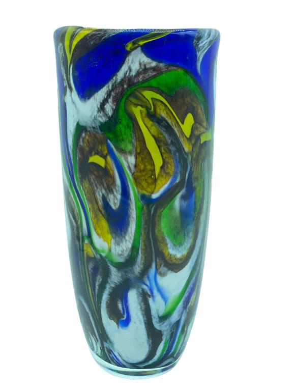 MID CENTURY MODERN MURANO STYLE ART GLASS VASE 12" (1 of 6)