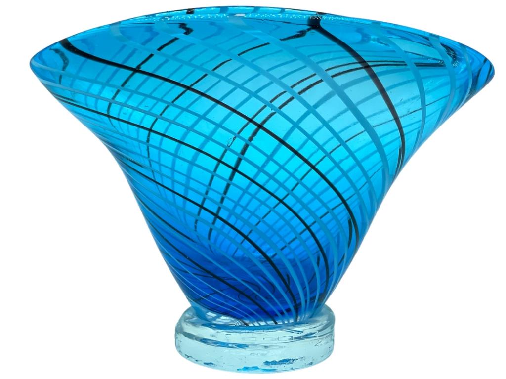 MID MOD MURANO STYLE ART GLASS FAN VASE 7" (1 of 5)