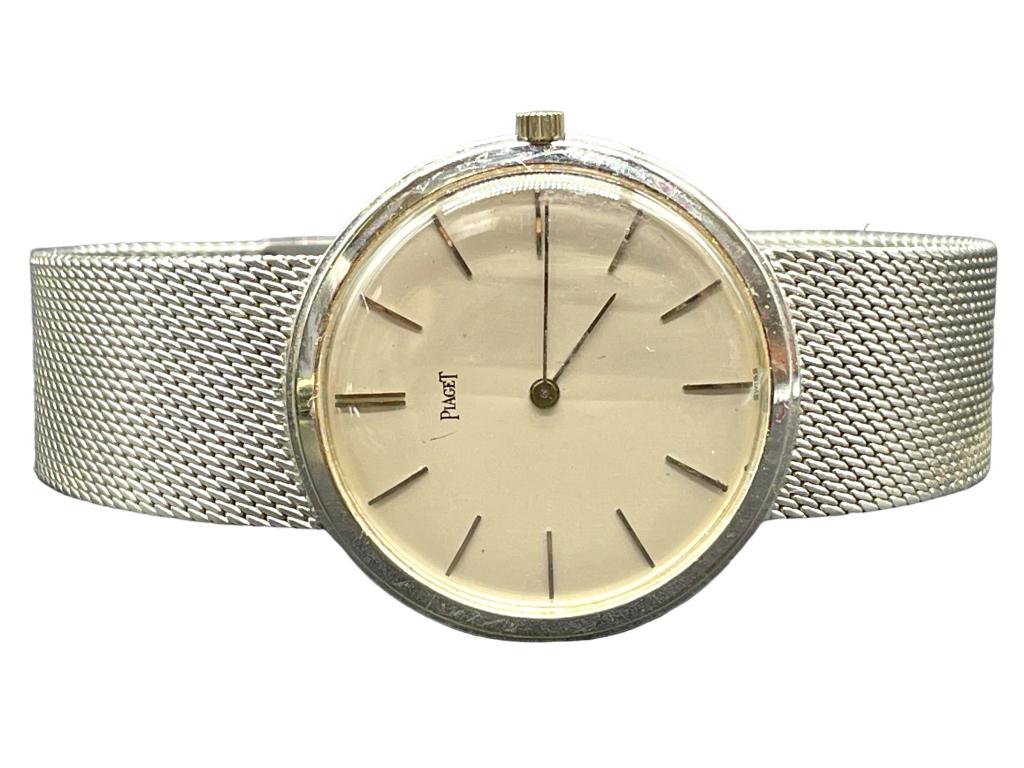 PIAGET CLASSIC 9633 14K WHITE GOLD WATCH W BOX: VINTAGE PIAGET CLASSIC 9633 14K WHITE GOLD WATCH W BOX | MENS LUXURY WATCHES UNISEX WOMENS LUXURY WATCHES-GOOD PRE OWNED CONDITION-DP61523