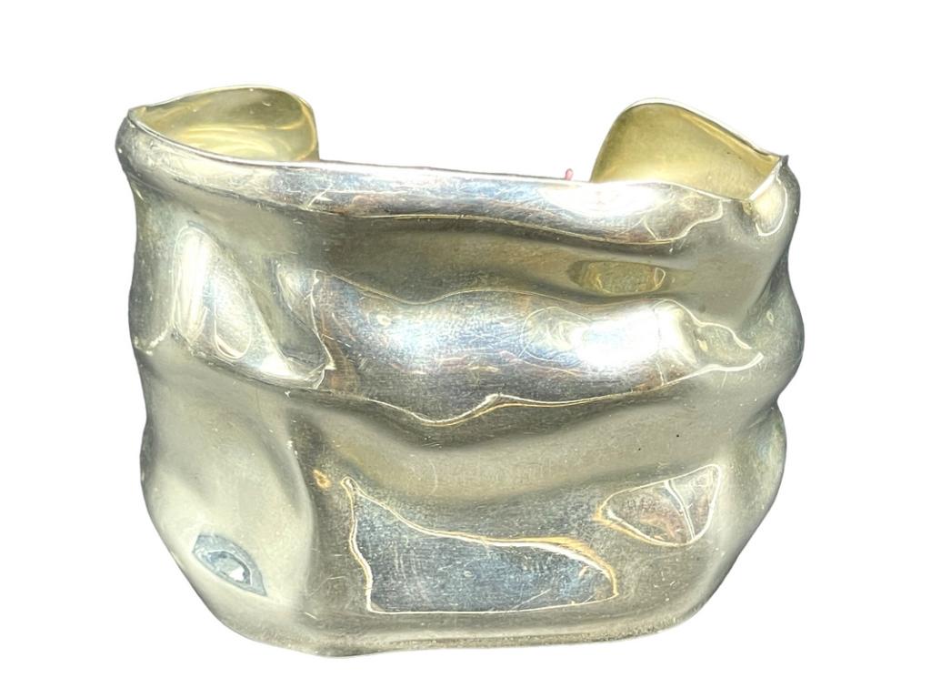 VINTAGE MID MOD STERLING SILVER CUFF BRACELET 58G (1 of 7)