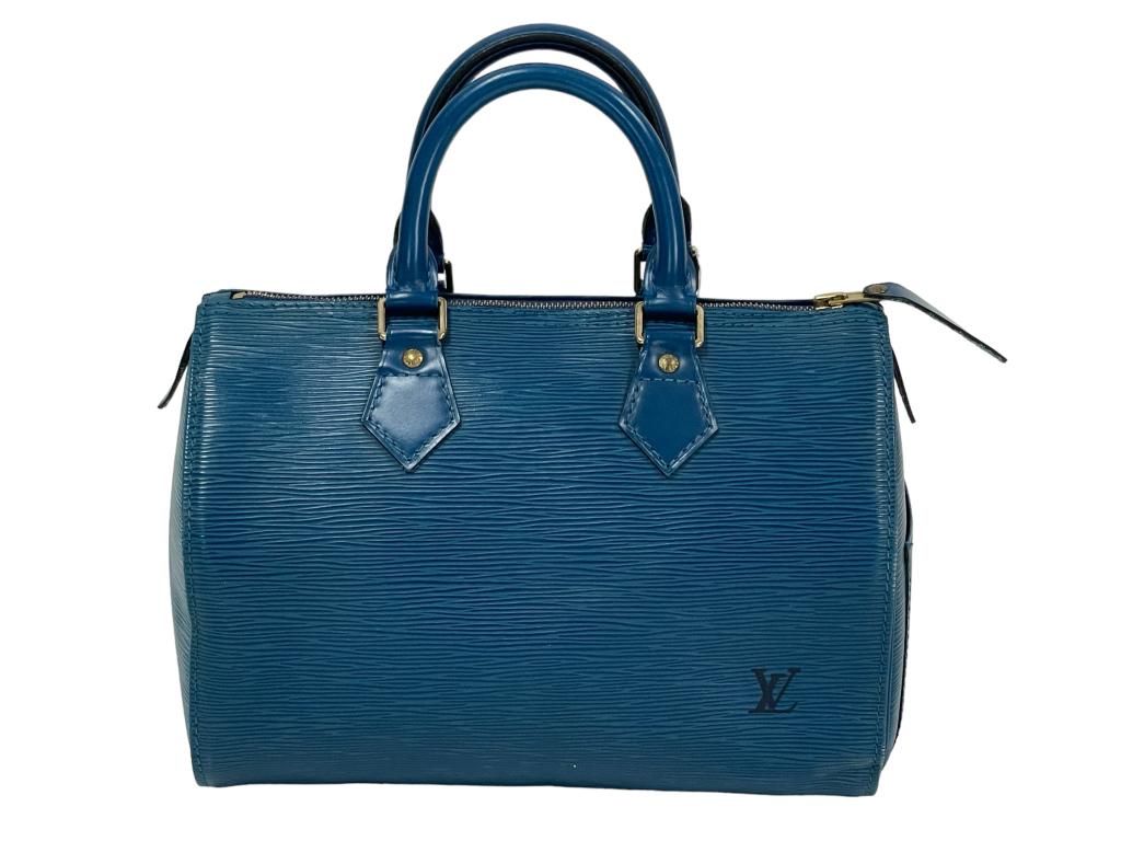 LOUIS VUITTON SPEEDY BLUE CALF LEATHER HANDBAG (1 of 5)