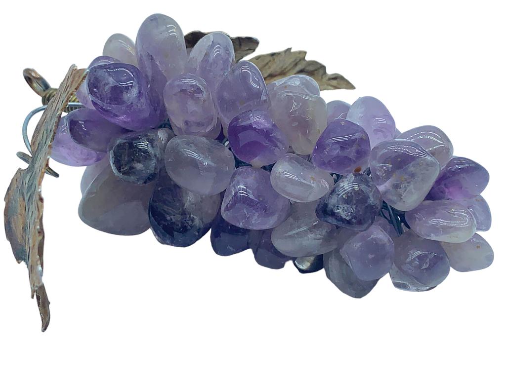 POLISHED STONE DECORATIVE GRAPE BUNCH 5" (1 of 3)