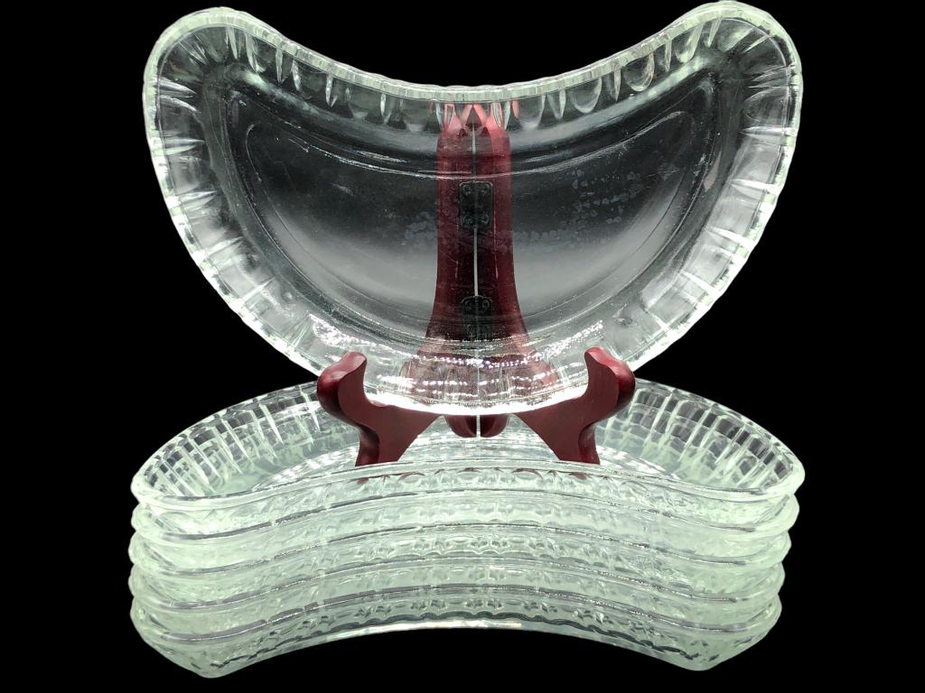 IMPERIAL CANDLEWICK STYLE CRESCENT SALAD PLATE SET (1 of 3)