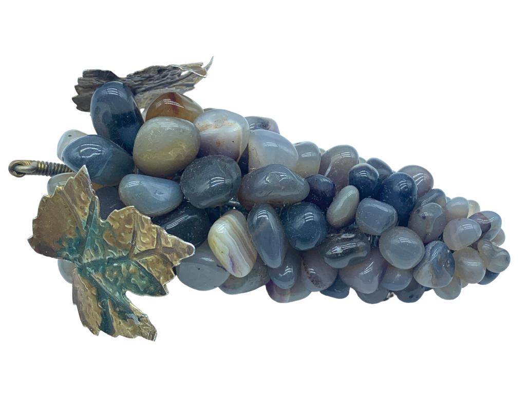 POLISHED HARD STONE DECORATIVE GRAPE BUNCH 6" (1 of 3)
