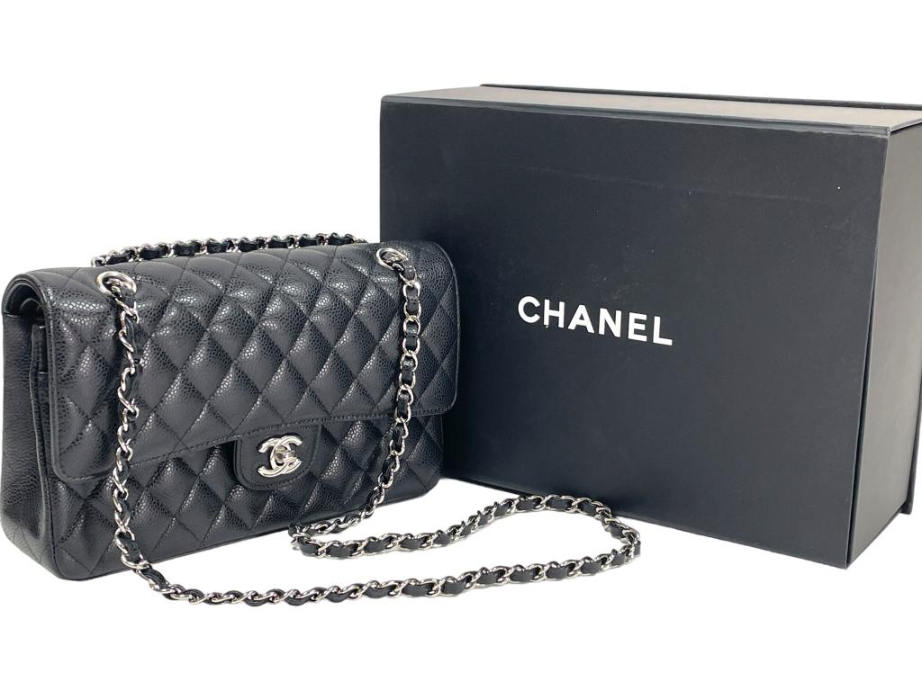 CHANEL DOUBLE FLAP QUILTED BLACK LEATHER HANDBAG (1 of 11)