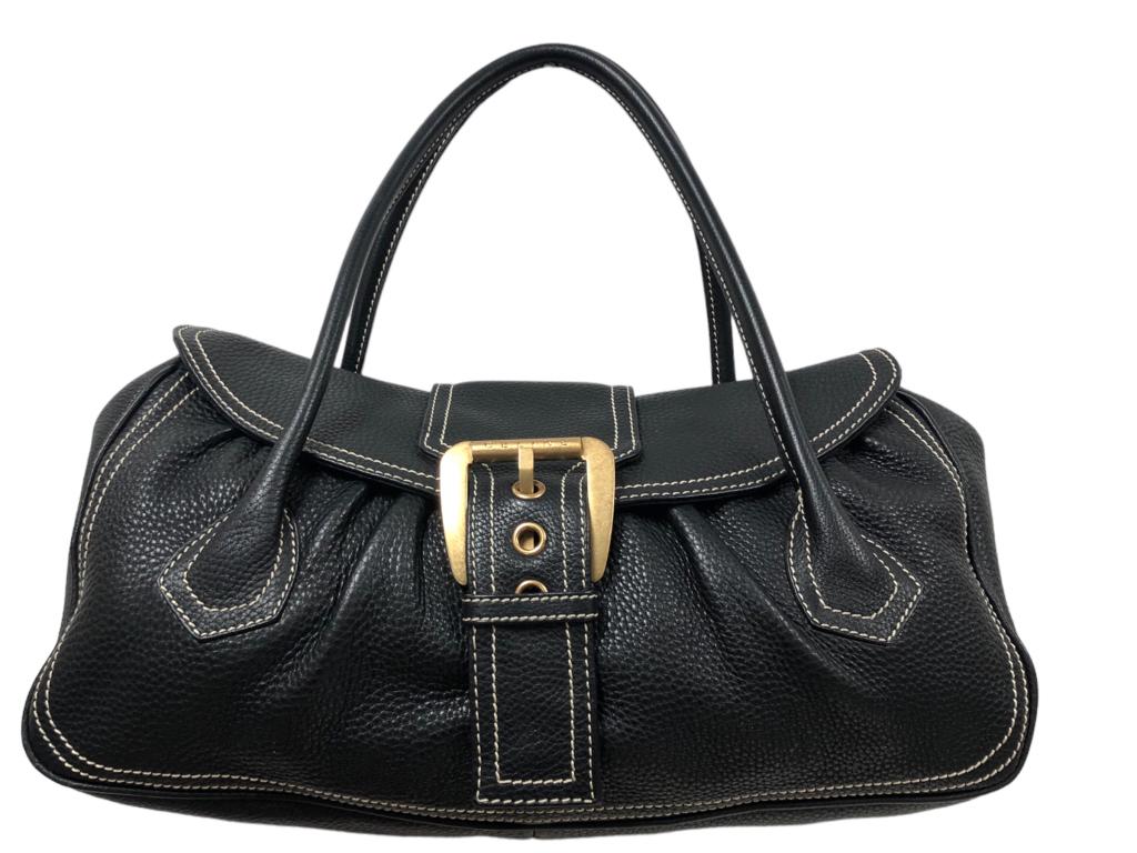 CELINE SHOULDER BAG VINTAGE LARGE BUCKLE FLAP TOTE (1 of 6)
