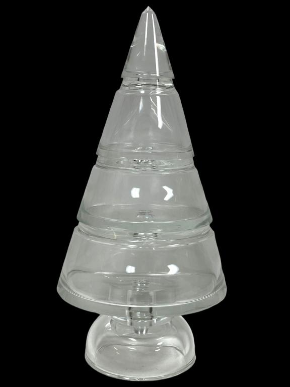 STEUBEN STYLE CHRISTMAS TREE GLASS SCULPTURE 25" (1 of 7)