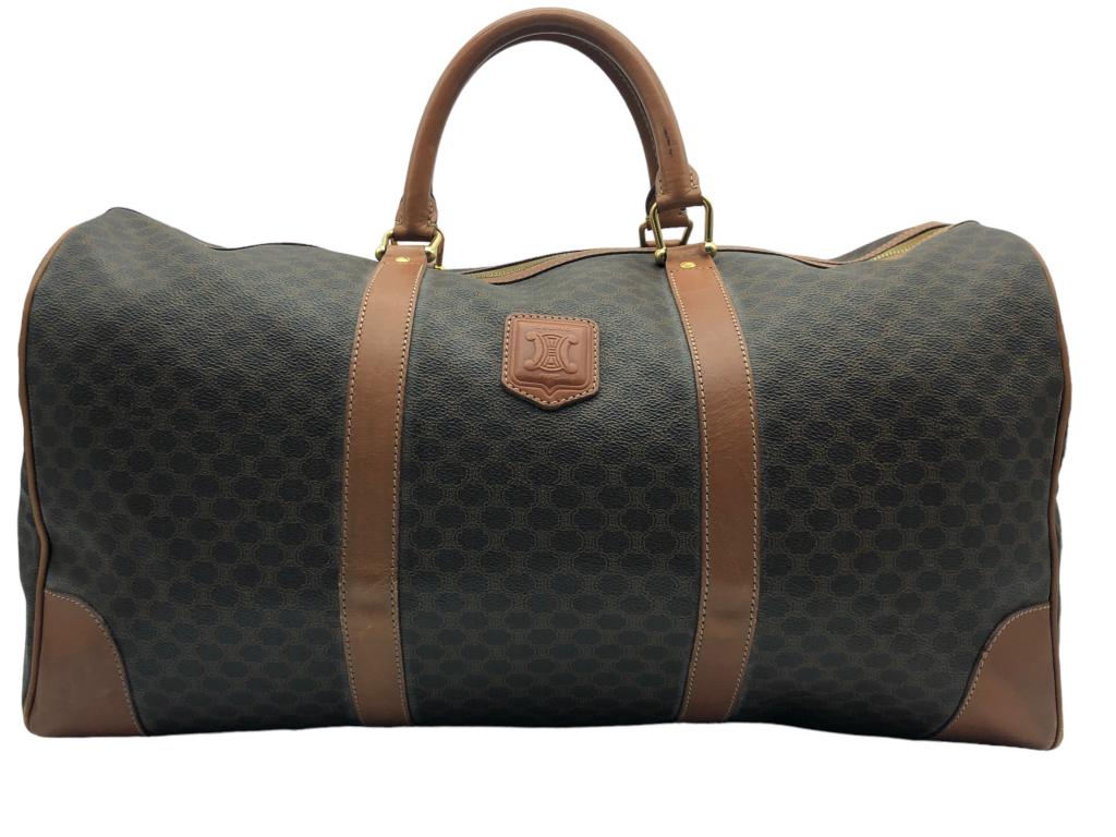 CELINE TRAVEL BAG WEEKENDER BROWN COATED CANVAS (1 of 4)