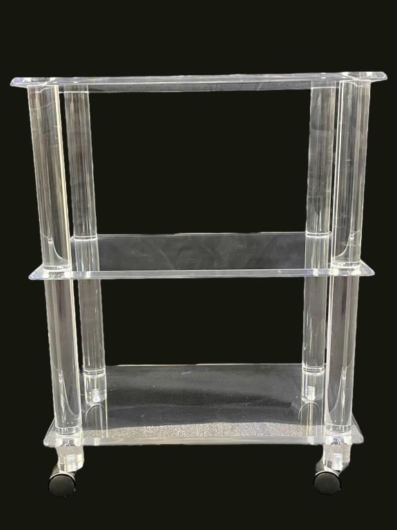 MID MOD STYLE LUCITE ROLLING BAR CART 24" (1 of 9)
