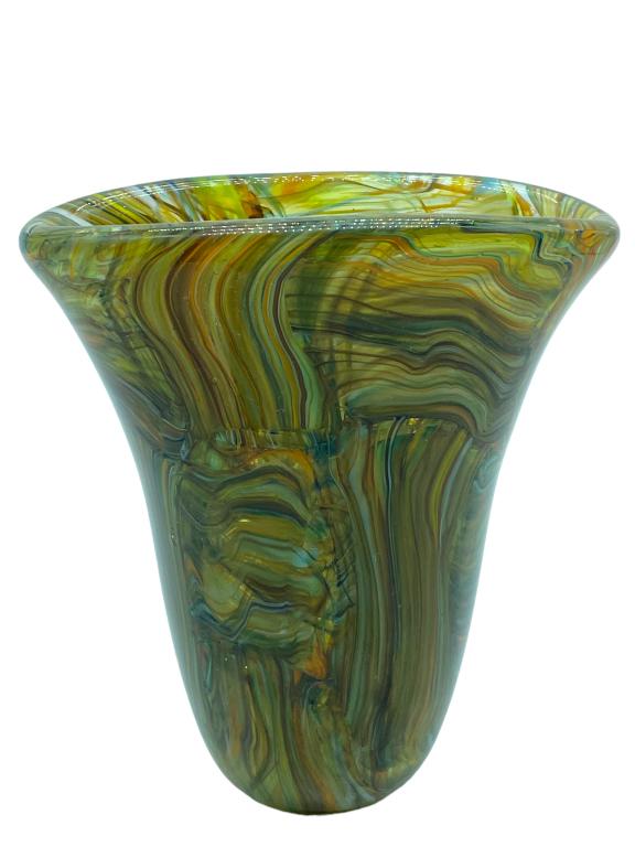 MID MOD MURANO STYLE ART GLASS VASE 13" (1 of 6)