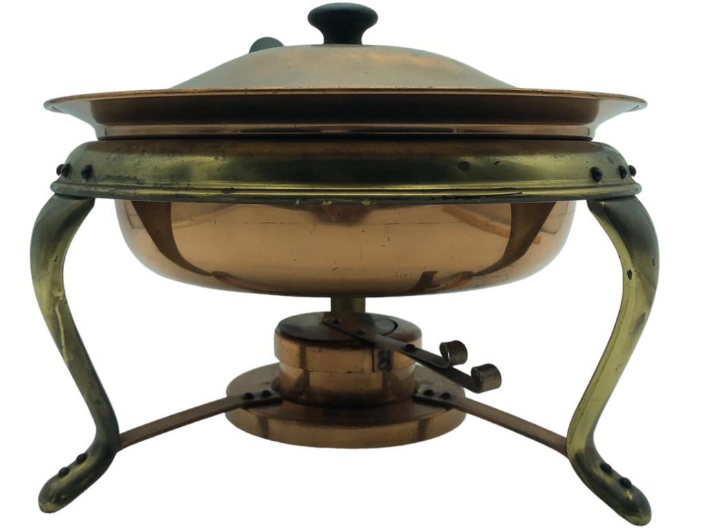 MID CENTURY STYLE BRASS FONDUE POT 7" (1 of 5)