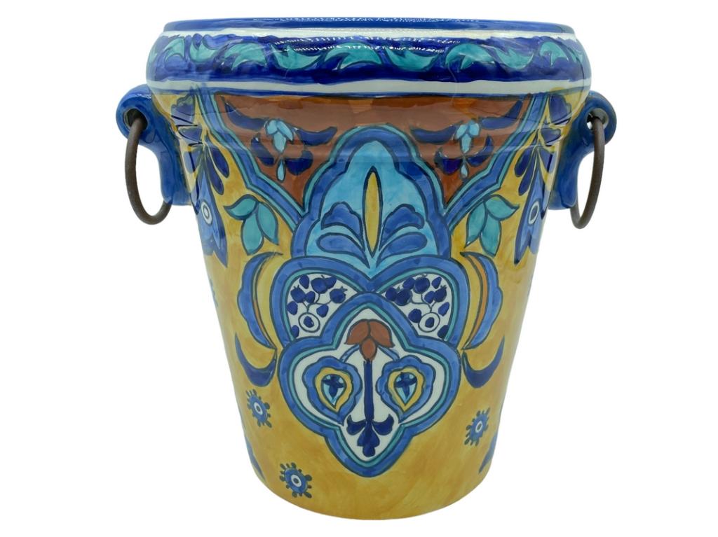 VTG PORCELAIN CERAMIC PLANTER POT W/ HANDLES (1 of 4)