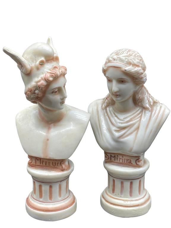 VINTAGE MINIATURE PORCELAIN BUST SCULPTURES 4.5" (1 of 5)