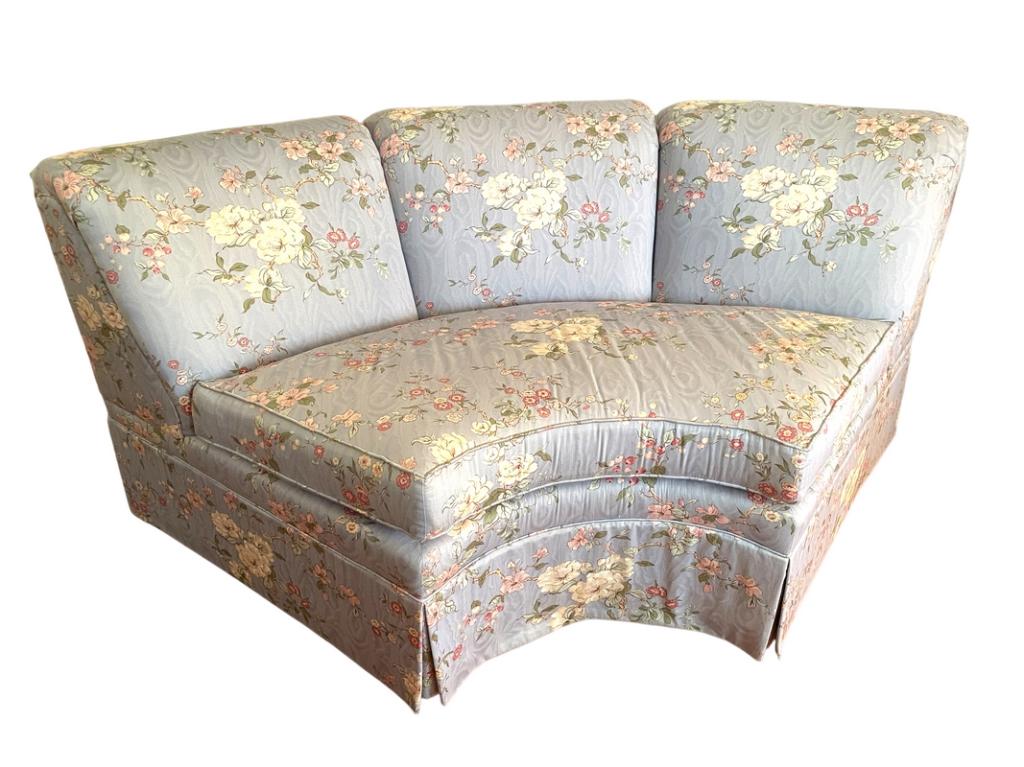 Ethan Allen Curved Loveseat Sofa Auction