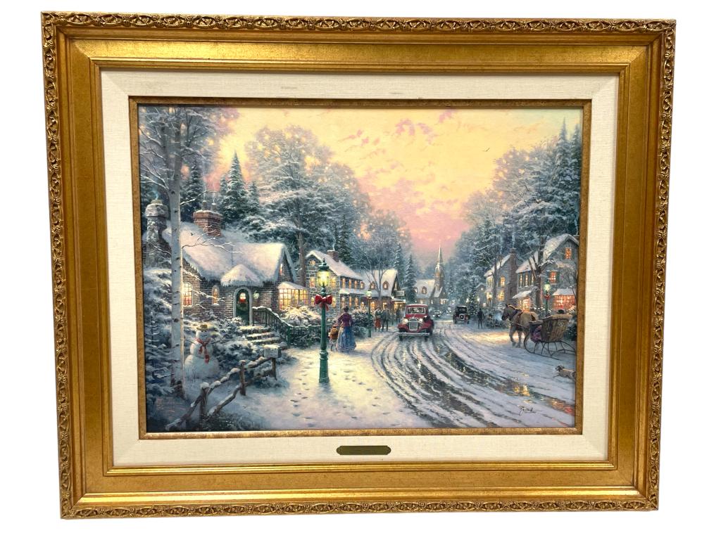 THOMAS KINKADE CHRISTMAS COTTAGE GICLEE 33" (1 of 8)