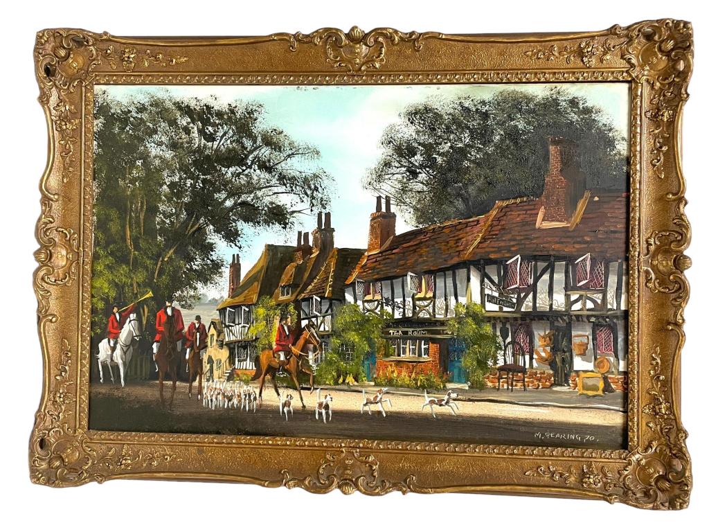 M. GEARING 1970 CHILHAM KENT OIL PAINTING: M. GEARING 1970 CHILHAM KENT OIL PAINTING