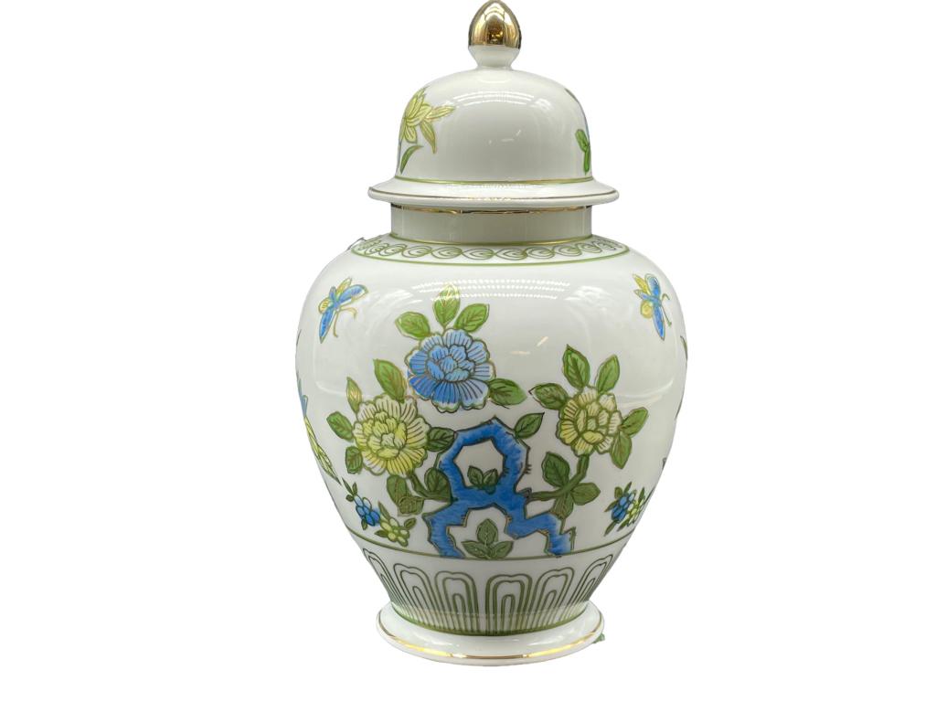 VTG ANDREA BY SADEK WHITE FLORAL GINGER JAR 10" (1 of 4)