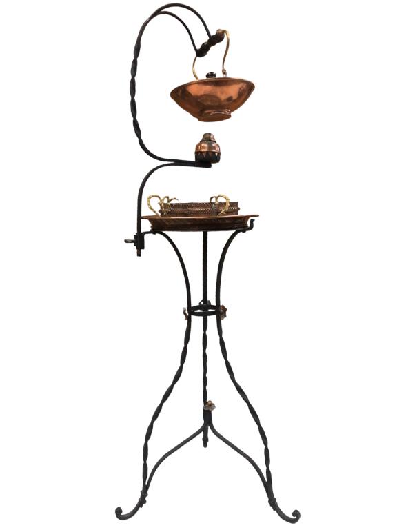 MID CENTURY TALL BRASS TEA KETTLE WARMER 48" (1 of 3)