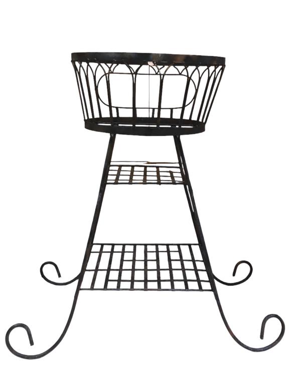MID CENTURY CAST IRON PLANTER STAND 32" (1 of 4)