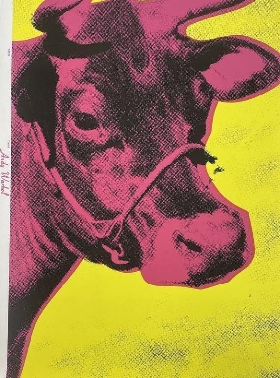 AFTER ANDY WARHOL PINK COW PRINT 45.5" (1 of 10)