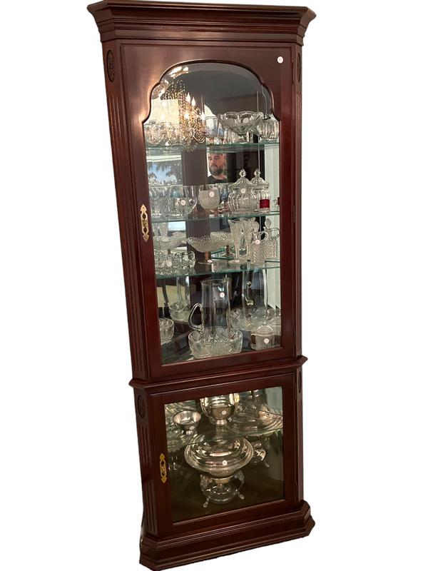 Ethan allen curio cabinet cherry deals