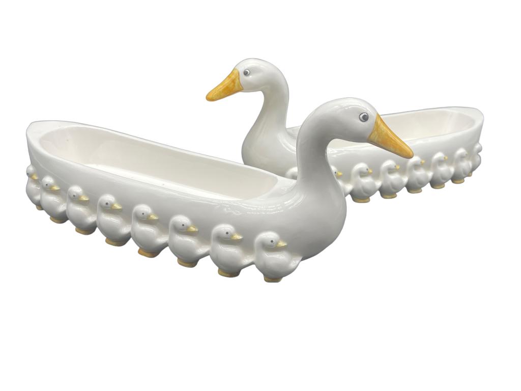 PAIR OF FITZ FLOYD GOOSE TRINKET BOXES (1 of 4)