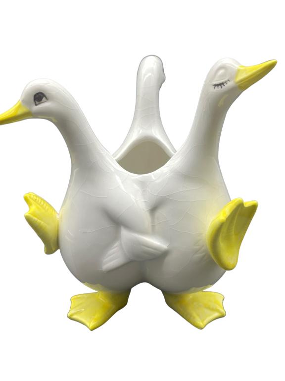 VINTAGE FITZ AND FLOYD DUCK VASE  6"H (1 of 2)