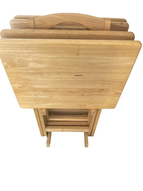 BLONDE WOOD TV TRAY SET (1 of 1)