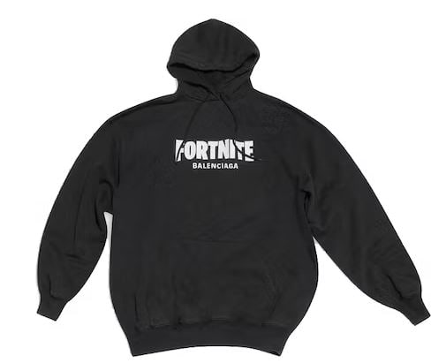 BALENCIAGA X FORTNITE MEN'S HOODED SWEATSHIRT S: BALENCIAGA X FORTNITE MEN'S HOODIE HOODED SWEATSHIRT BLACK WITH WHITE -LUXURY MEN'S STREETWEAR -NEW ! UNUSED CONDITION IN ORIGINAL PACKAGE W TAGS-DP7723