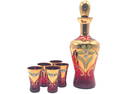 VT BOHEMIAN GLASS DECANTER & CORDIAL SET (6)