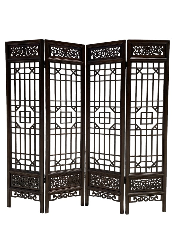 CHINESE CHIPPENDALE STYLE OPEN WORK PRIVACY SCREEN (1 of 6)