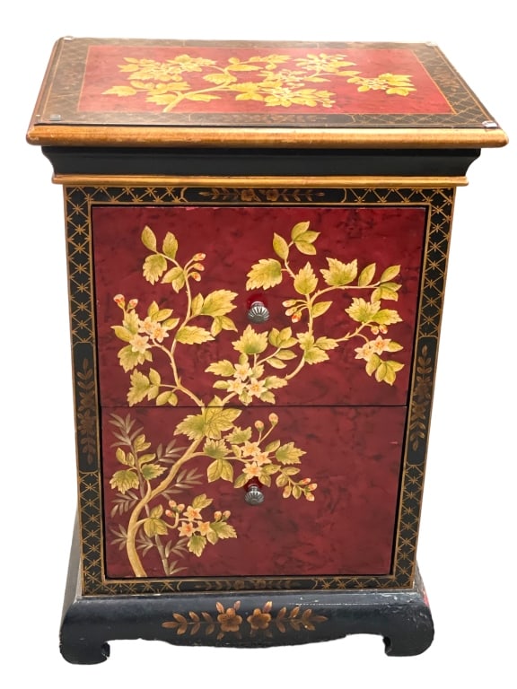VINTAGE ASIAN STYLE CHINOISERIE FILE CABINET 30" (1 of 7)