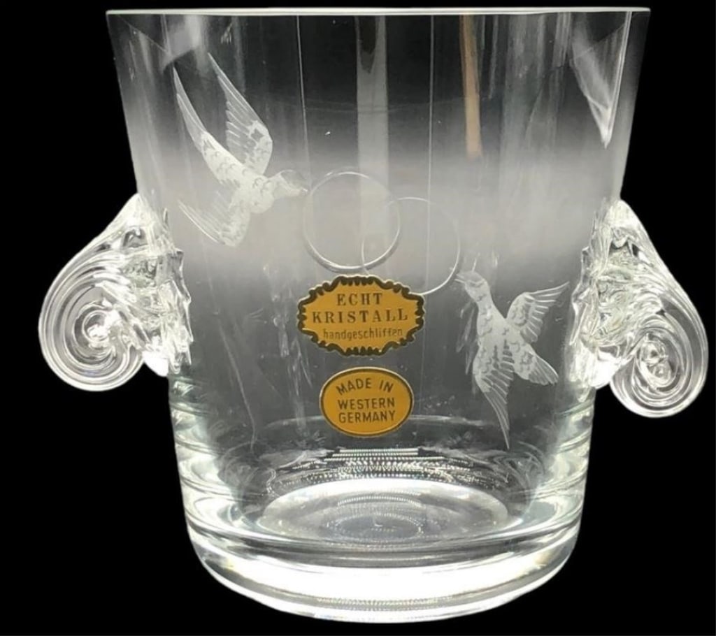 BIRDS WITH RINGS ECHT KRISTALL DECORATIVE CUP - 4" (1 of 5)