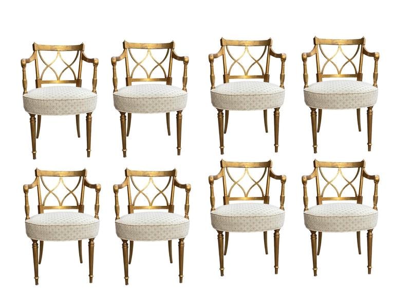 SET OF 8 REGENCY STYLE DINING CHAIRS 33" (1 of 9)