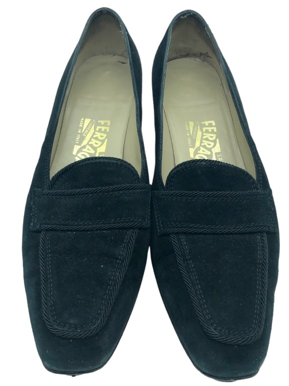 SALVATORE FERRAGAMO BLACK NERO FABRIC PUMPS SZ:8.5 (1 of 5)