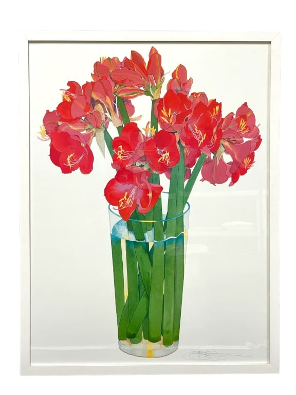 SIGNED GARY BUKOVNIK  AMARYLLIS FLOWER PRINT (1 of 4)