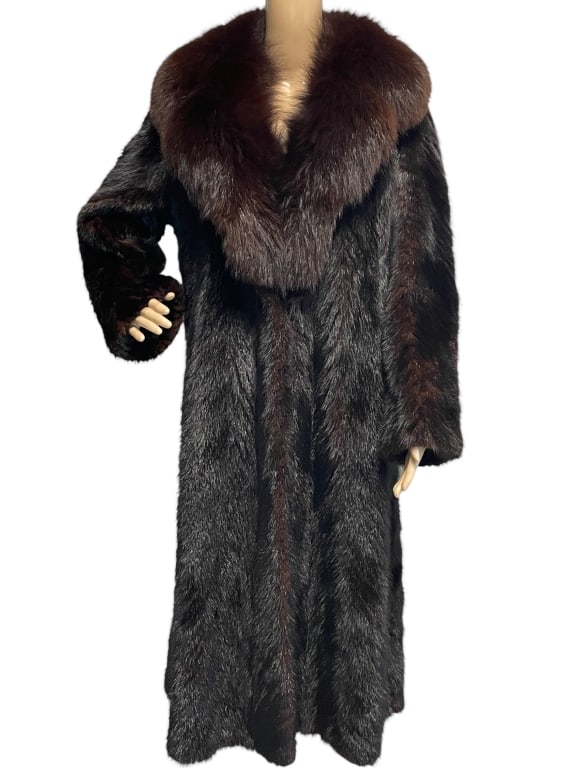 VTG CUSTOM FULL LENGTH MINK FUR COAT 46" (1 of 4)