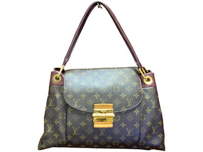 LOUIS VUITTON OLYMPE MONOGRAM CANVAS SHOULDER BAG: LOUIS VUITTON OLYMPE MONOGRAM CANVAS SHOULDER BAG-9" X 15" X 6" APPROX-APPROX 8" DROP HANDLE Bidders may pick up their items from the auction-house or have their items shipped.Appointments are require