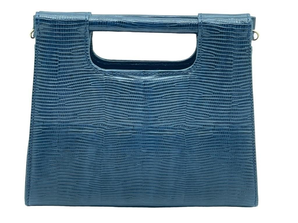 NEW LALO ITALIAN LEATHER NAVY BLUE EVENING CLUTCH (1 of 4)
